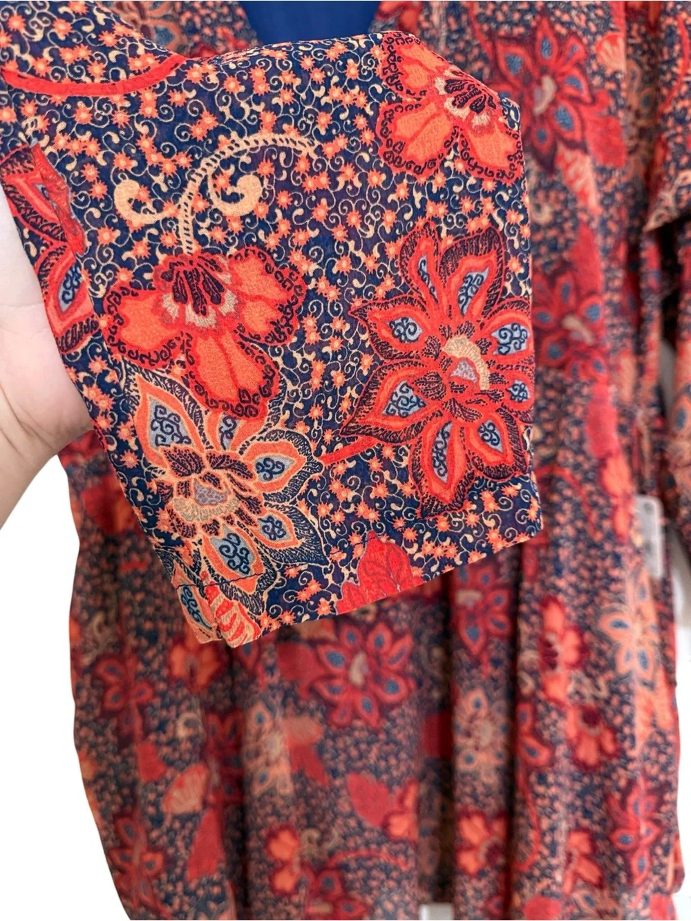 Free People Boho Floral Wrap Style Mini Dress Medium NWT